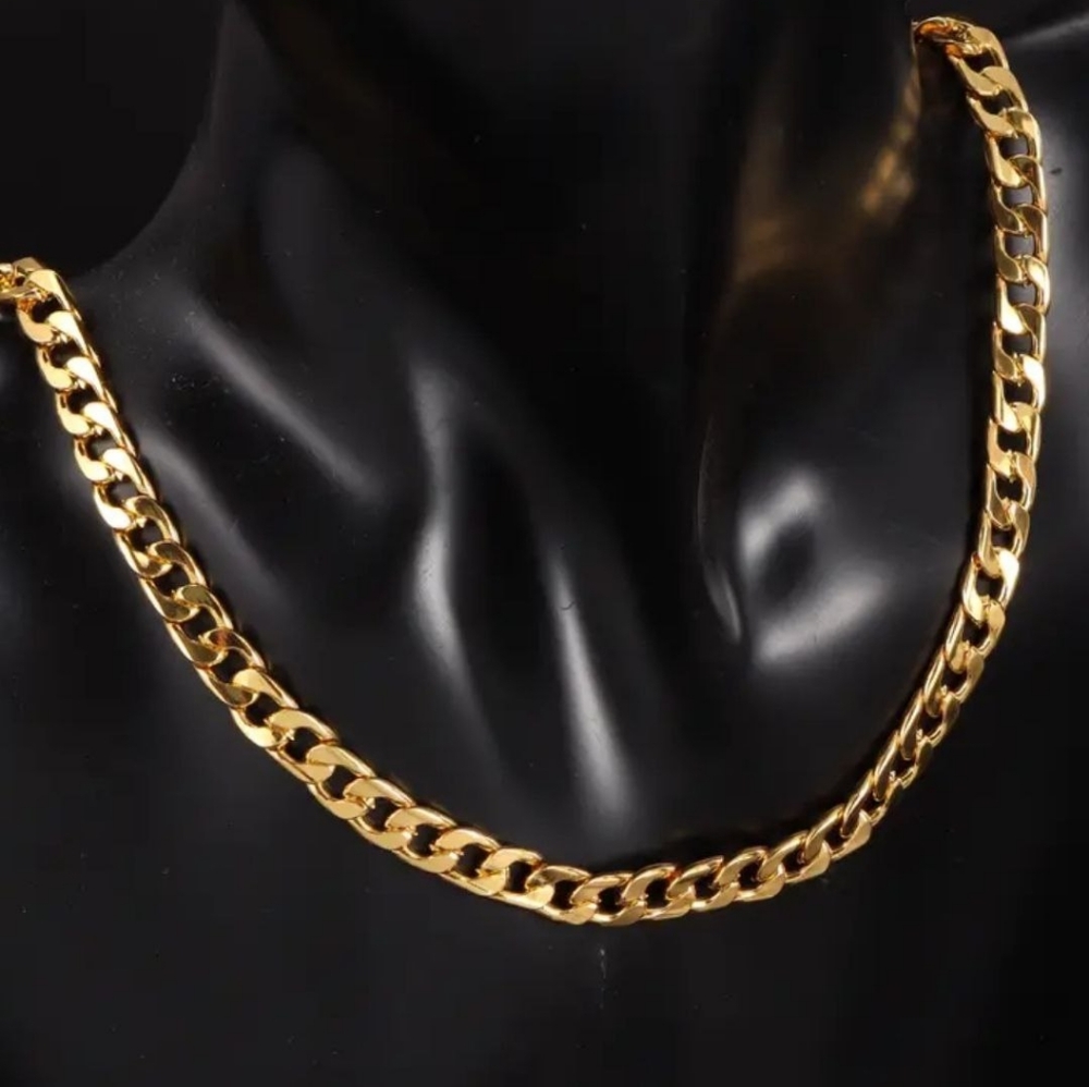 MEN'S 18K GOLD PLATED CUBAN CHAIN NECKLACE